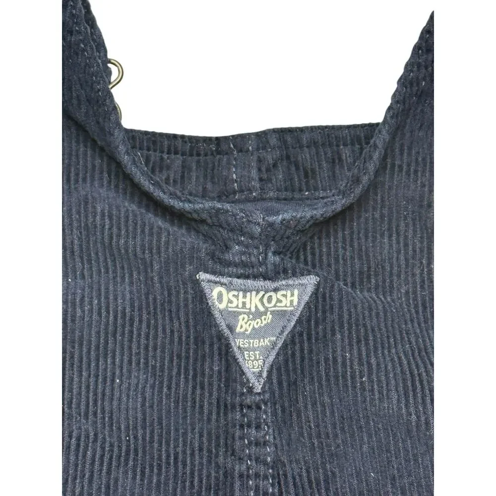 OshKosh B’gosh Navy Corduroy Overalls Toddler 24M Cargo Pockets Classic Vestbak